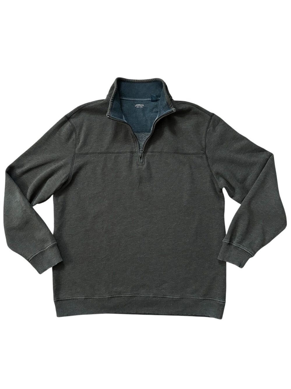 Arrow Men's Saranac Classic Fit Fleece Quarter Zip Pullover Brown Size XL